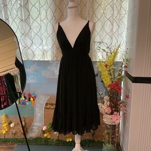 J. Crew Elegant Black Midi Dress